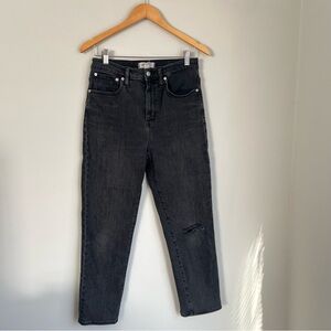 Madewell Classic Straight Jeans Distressed Size 28 Black
